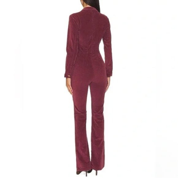 new FREE PEOPLE We The Free Cordovan Jayde Cord Flare Jumpsuit 5T3 - Picture 7 of 8